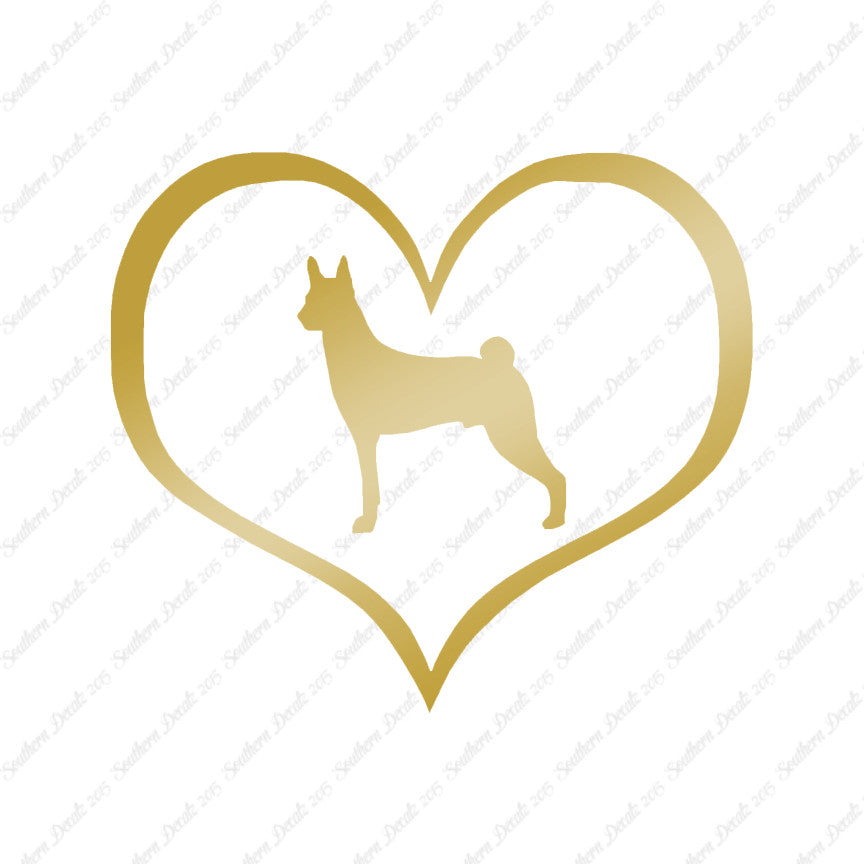 Basenji Dog Heart Love