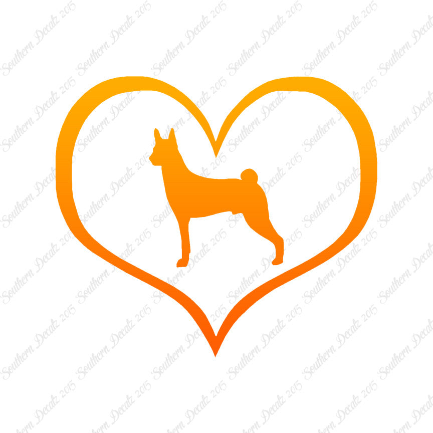 Basenji Dog Heart Love