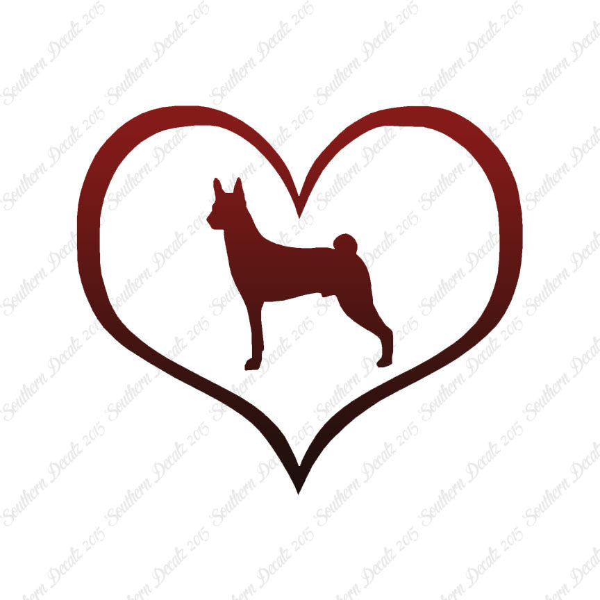 Basenji Dog Heart Love