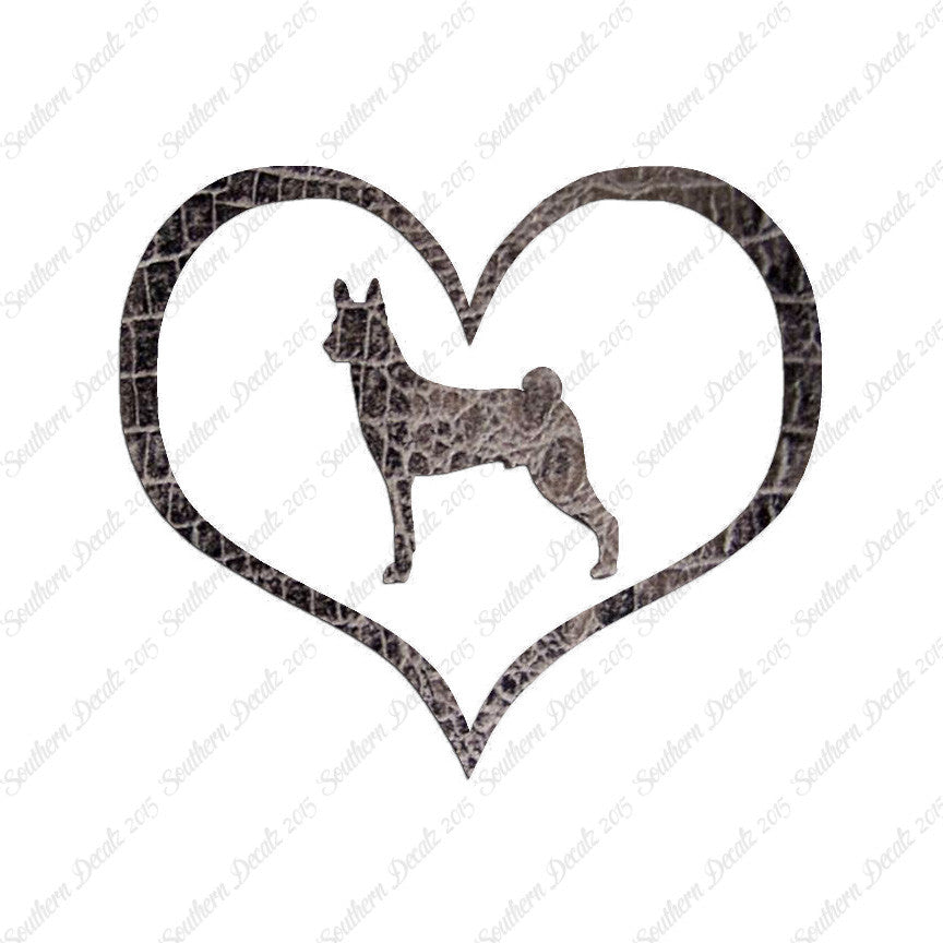 Basenji Dog Heart Love