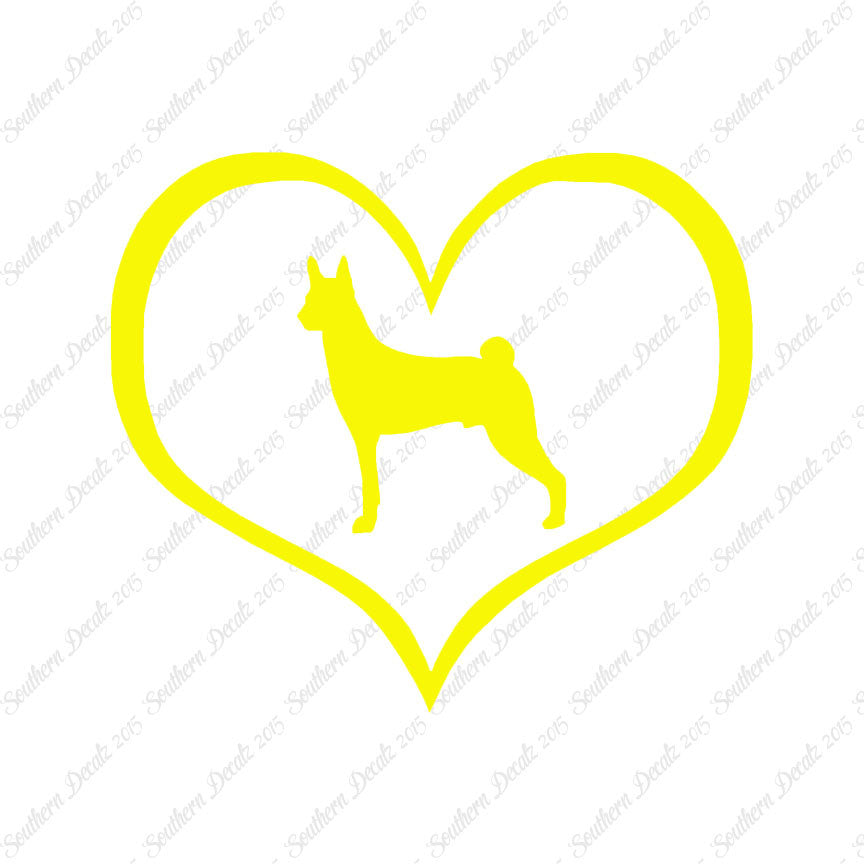 Basenji Dog Heart Love