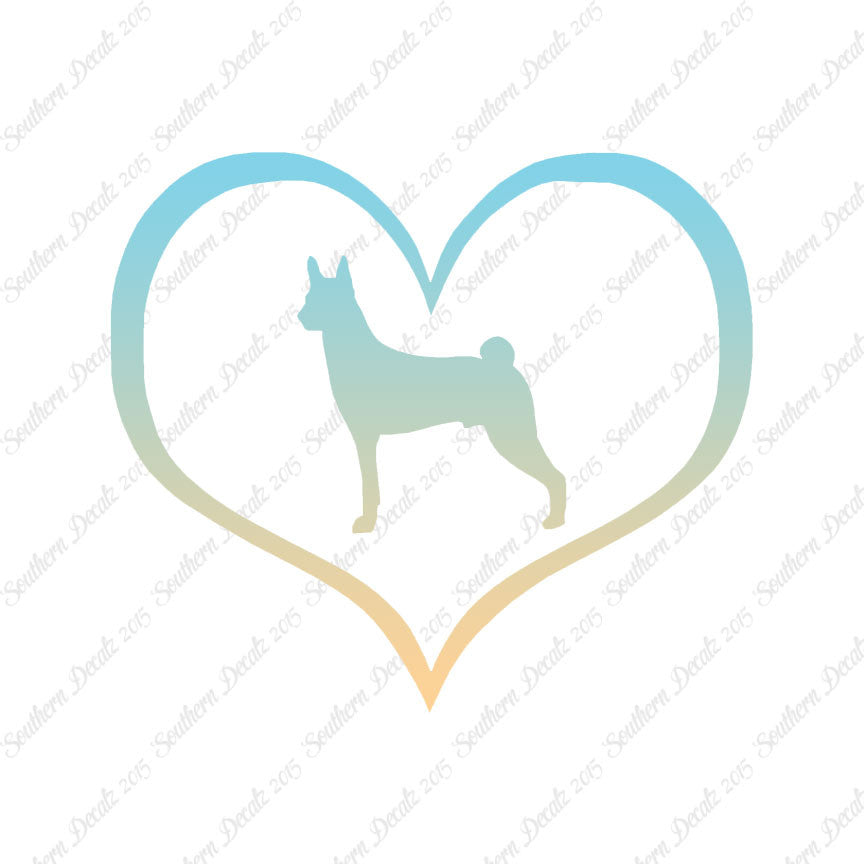 Basenji Dog Heart Love