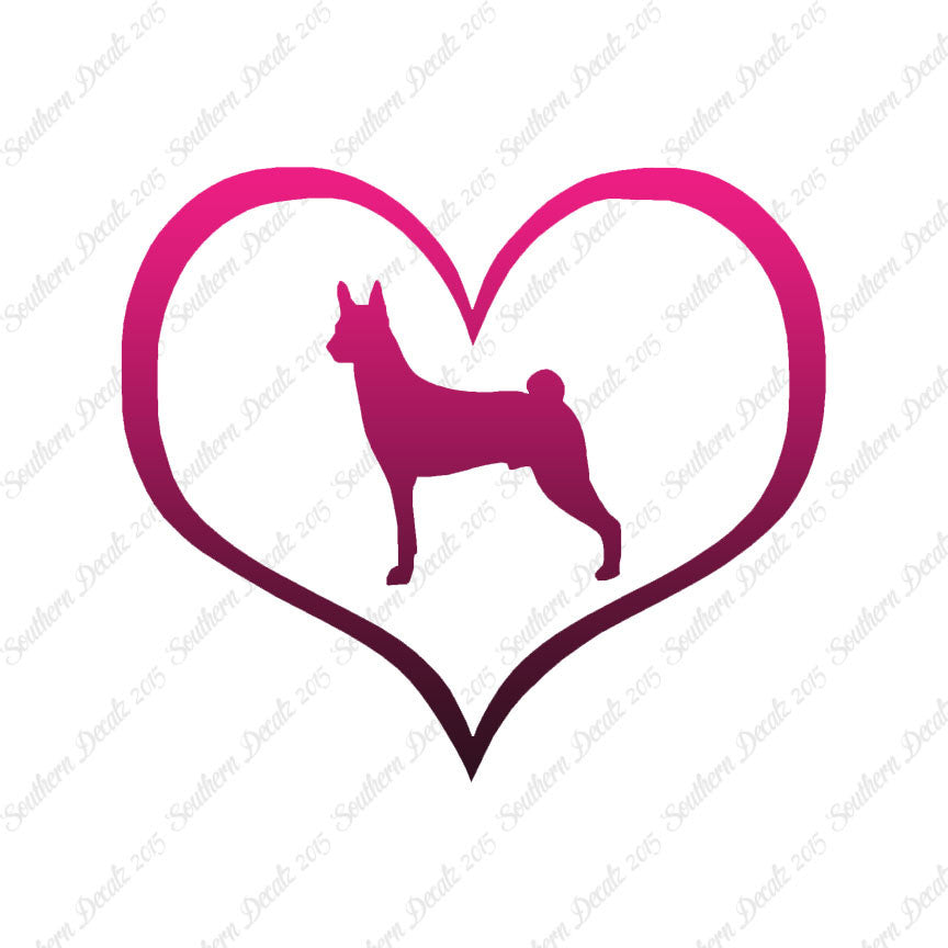 Basenji Dog Heart Love