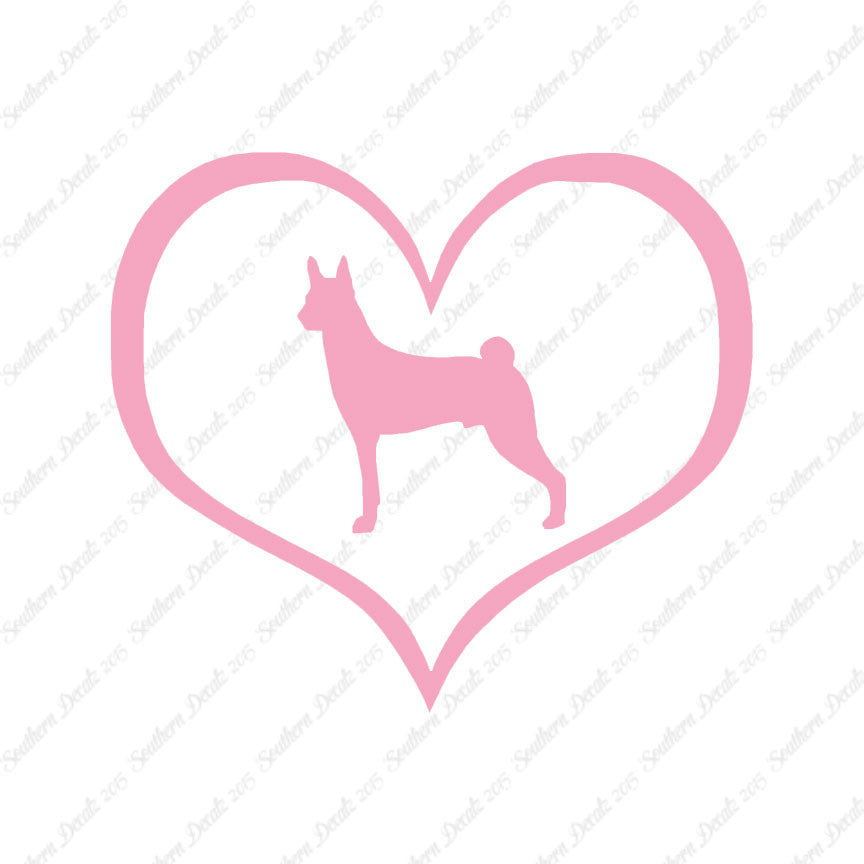 Basenji Dog Heart Love