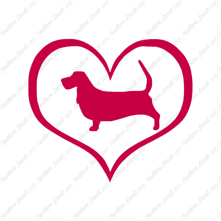 Basset Hound Dog Heart Love