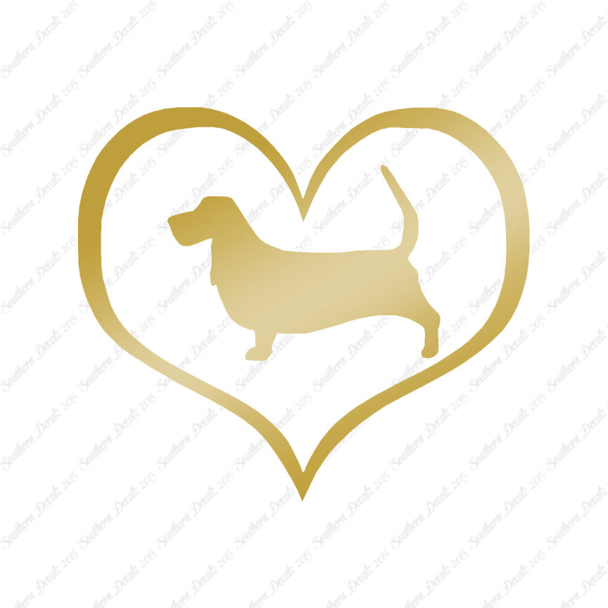 Basset Hound Dog Heart Love