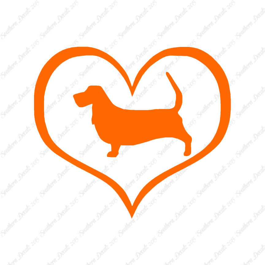 Basset Hound Dog Heart Love