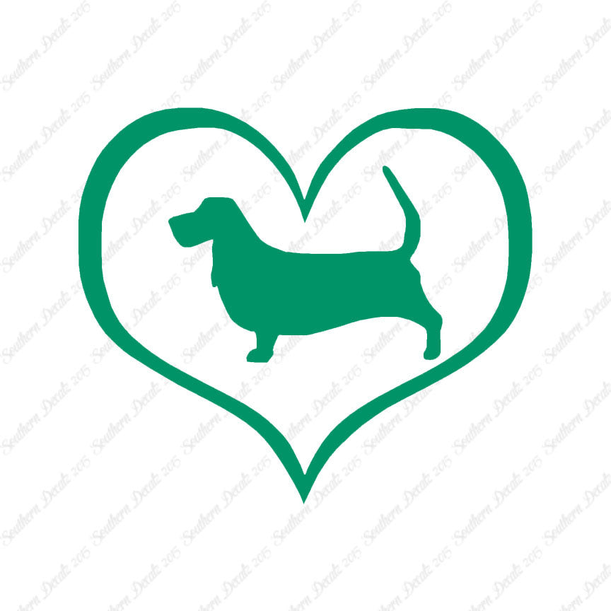Basset Hound Dog Heart Love