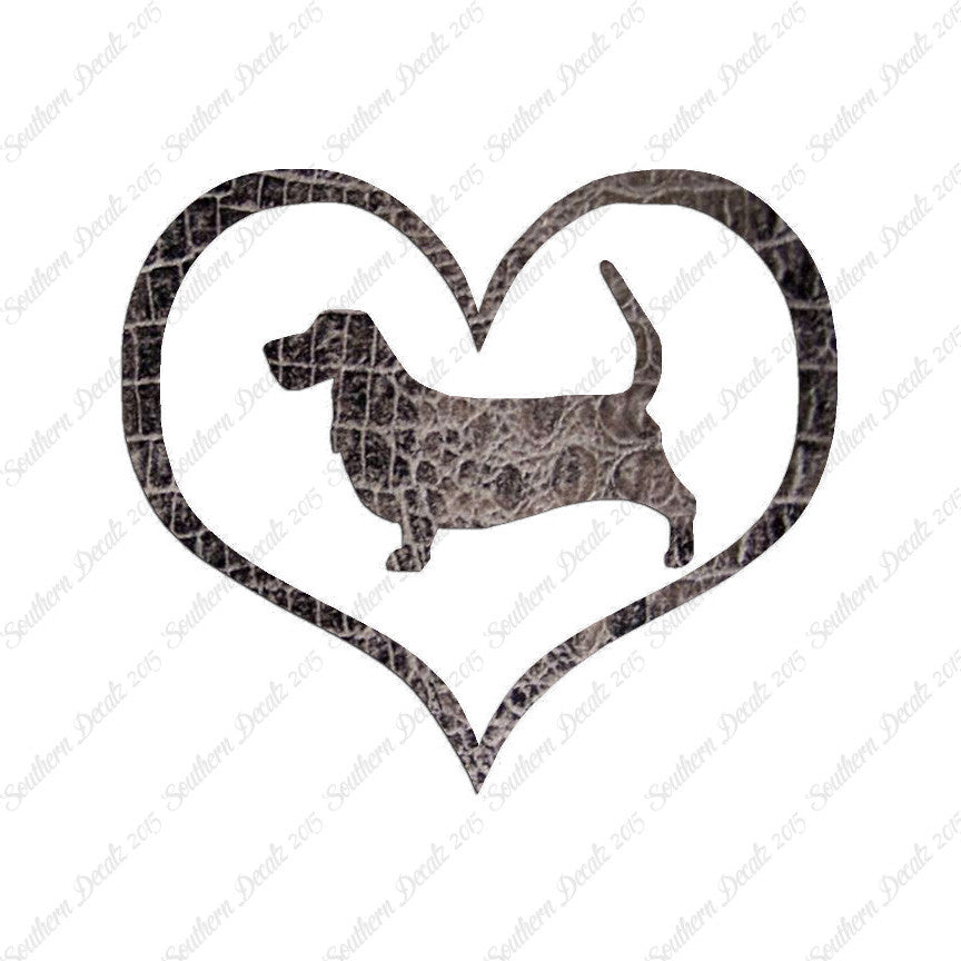 Basset Hound Dog Heart Love