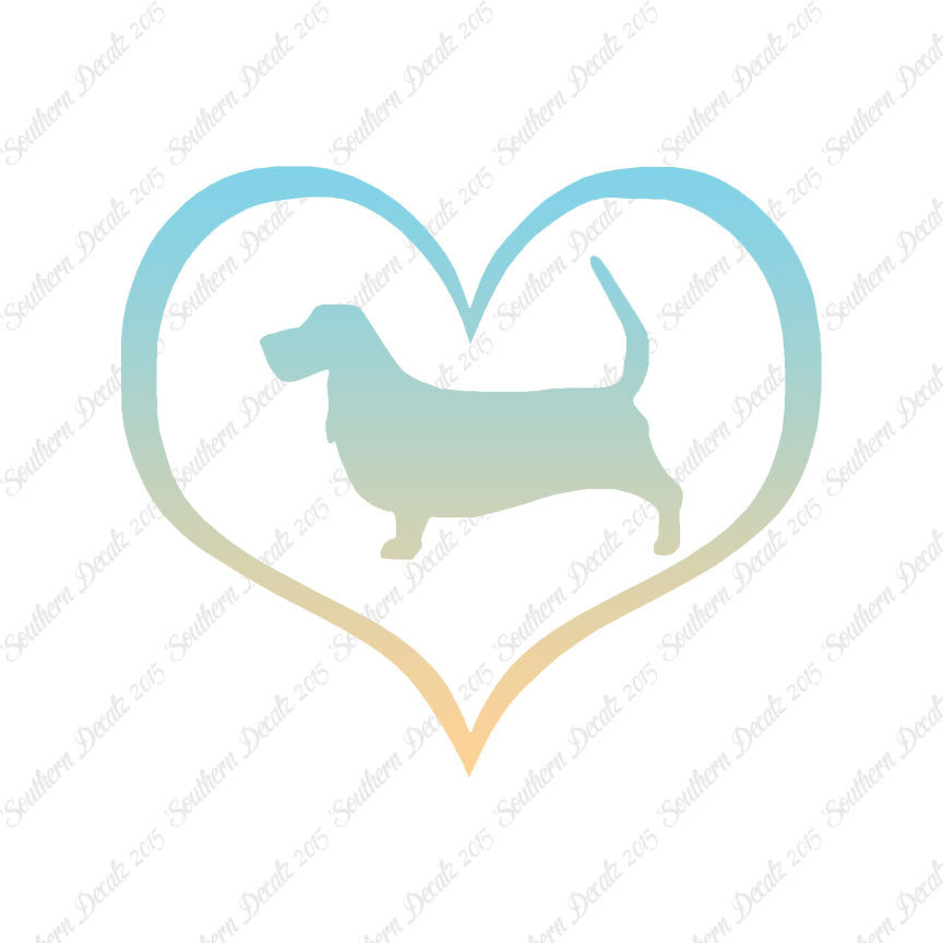 Basset Hound Dog Heart Love