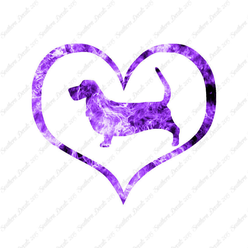 Basset Hound Dog Heart Love