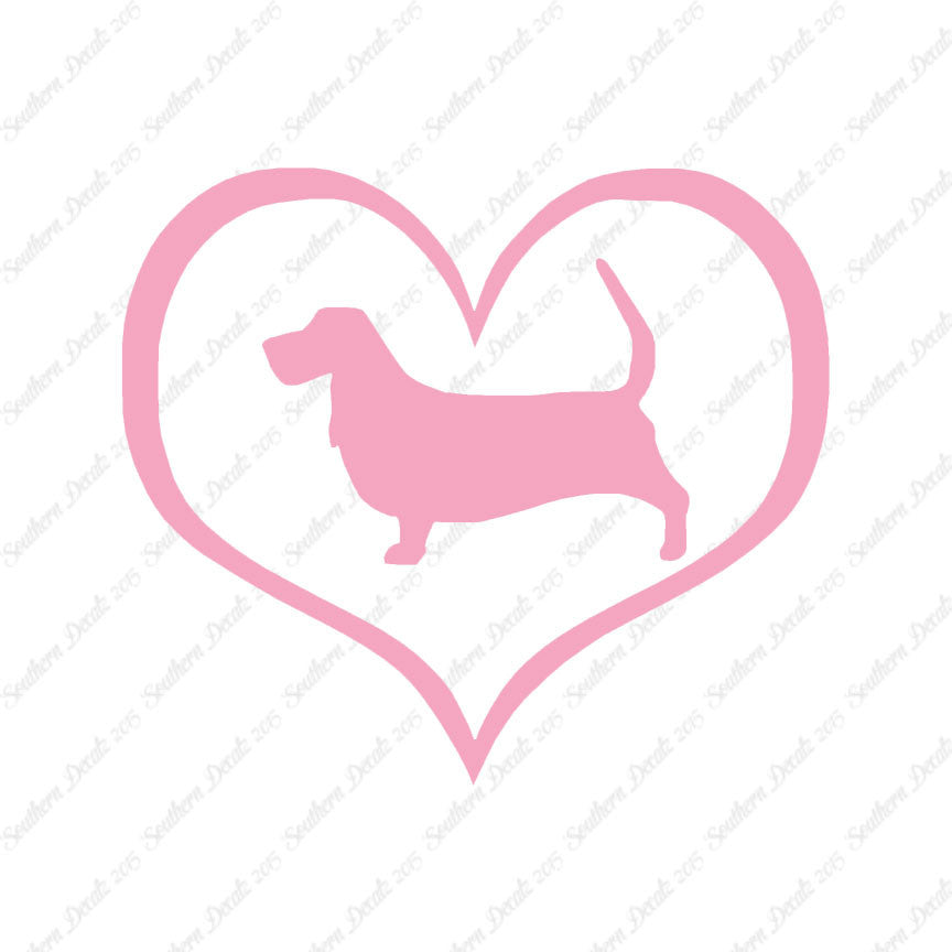 Basset Hound Dog Heart Love