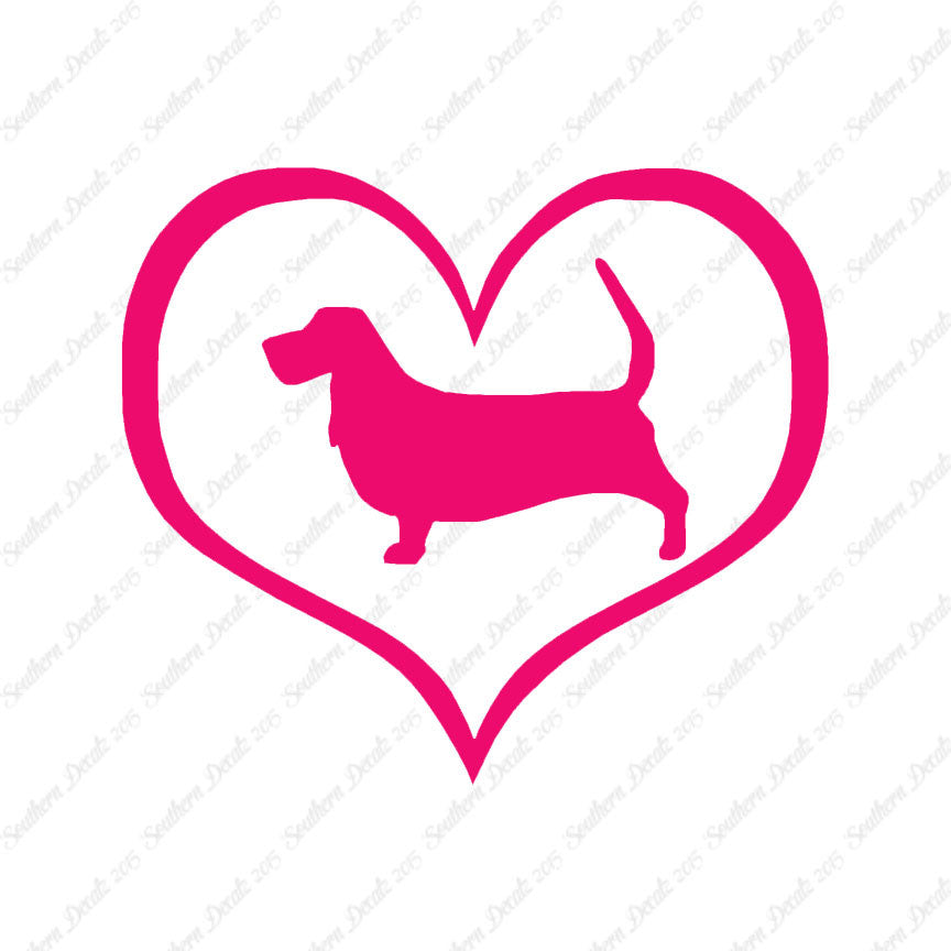 Basset Hound Dog Heart Love