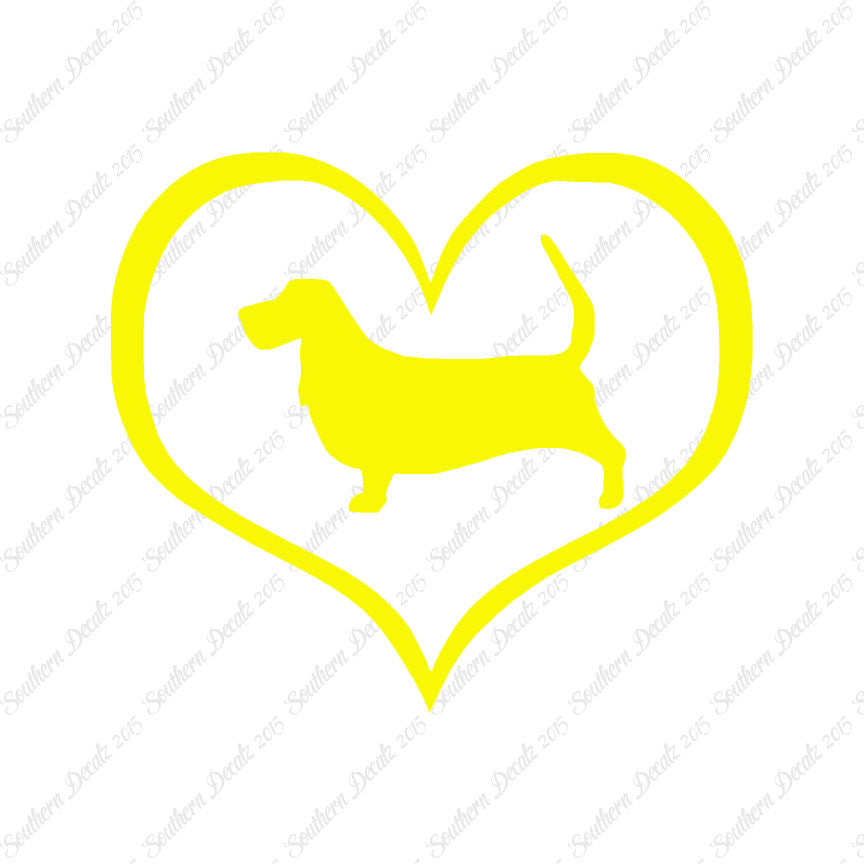 Basset Hound Dog Heart Love