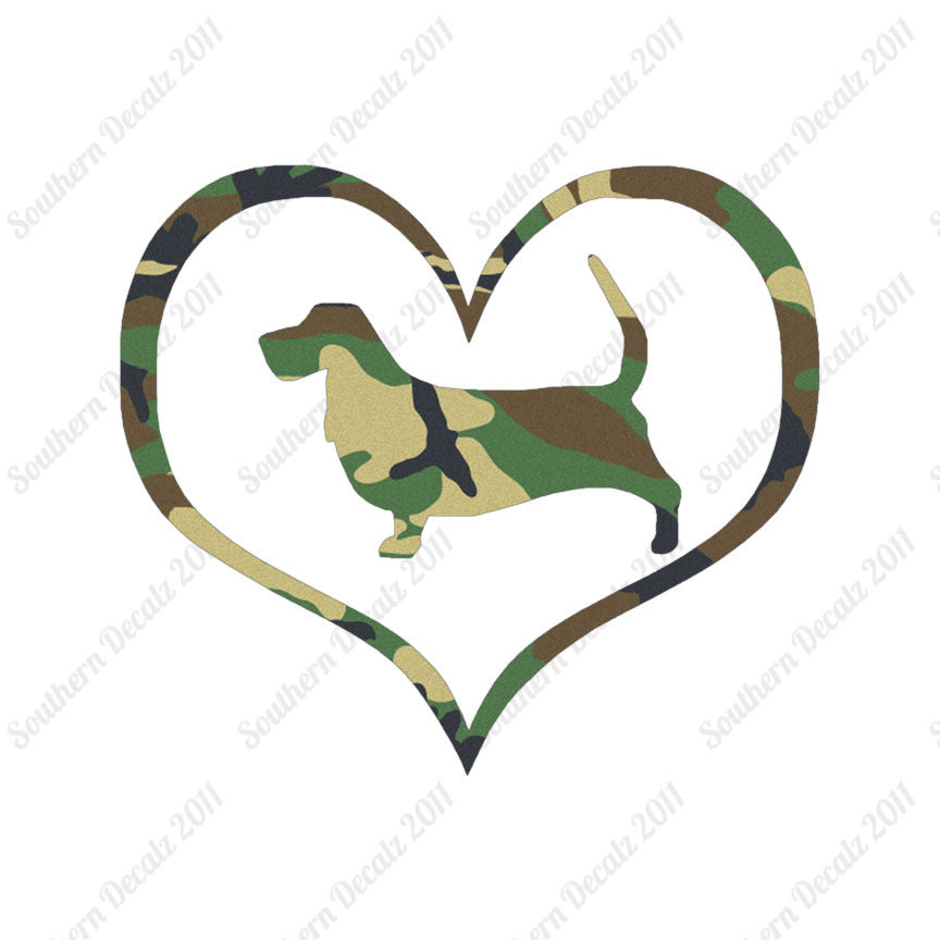 Basset Hound Dog Heart Love