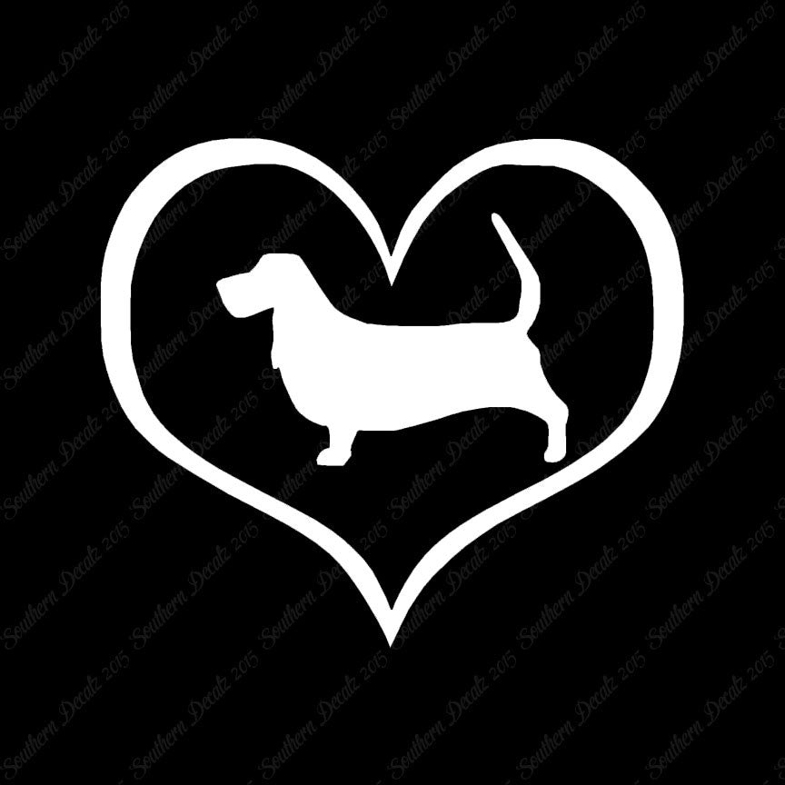 Basset Hound Dog Heart Love