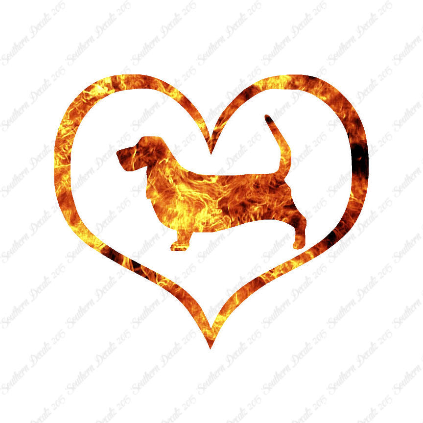 Basset Hound Dog Heart Love