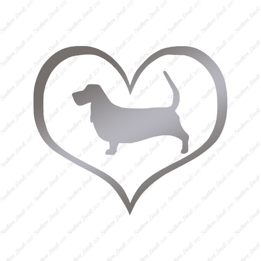Basset Hound Dog Heart Love