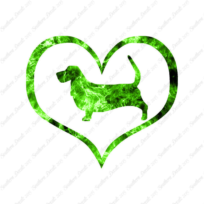 Basset Hound Dog Heart Love