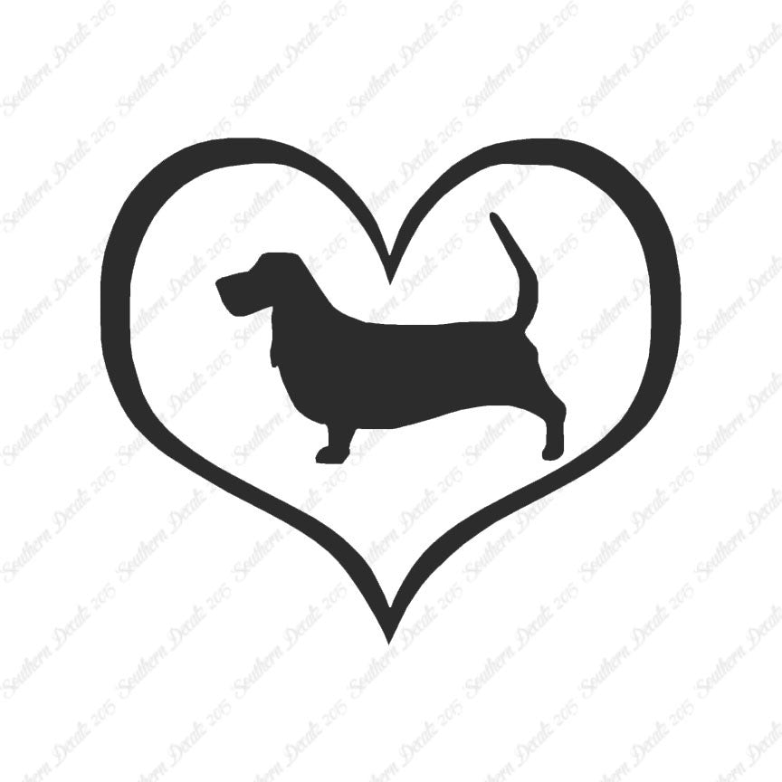 Basset Hound Dog Heart Love