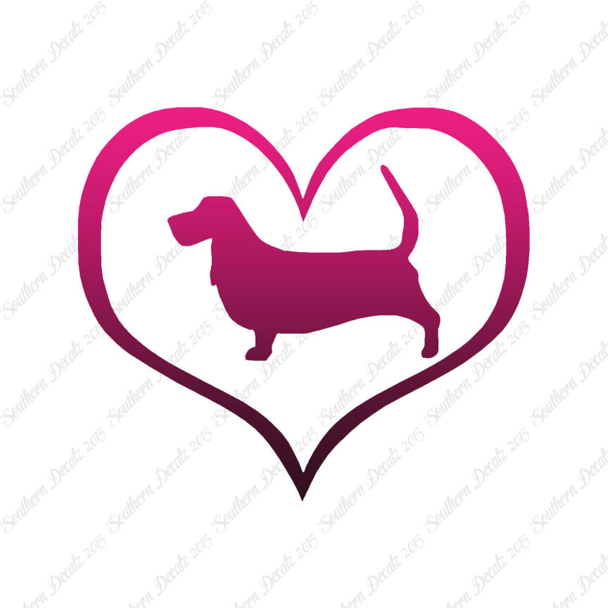 Basset Hound Dog Heart Love
