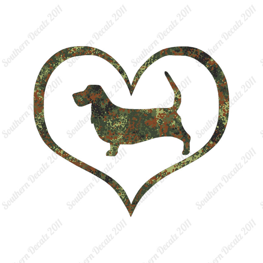 Basset Hound Dog Heart Love