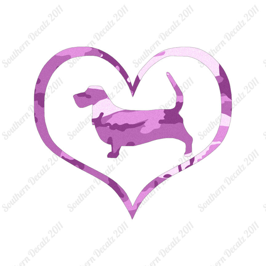 Basset Hound Dog Heart Love