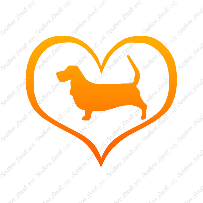 Basset Hound Dog Heart Love