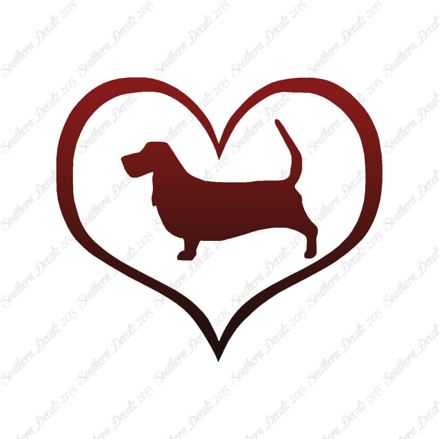 Basset Hound Dog Heart Love