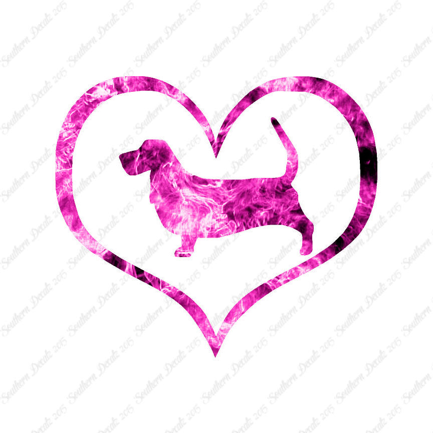 Basset Hound Dog Heart Love