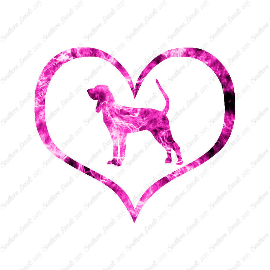 Black & Tan Coonhound Dog Heart Love
