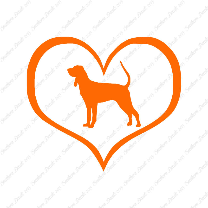 Black & Tan Coonhound Dog Heart Love