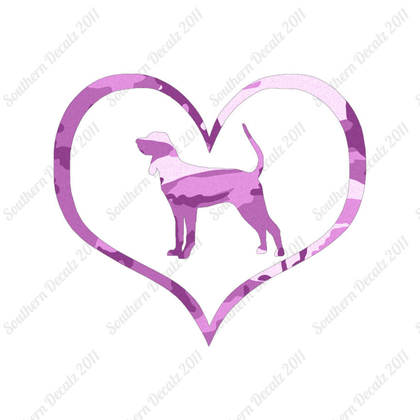 Black & Tan Coonhound Dog Heart Love