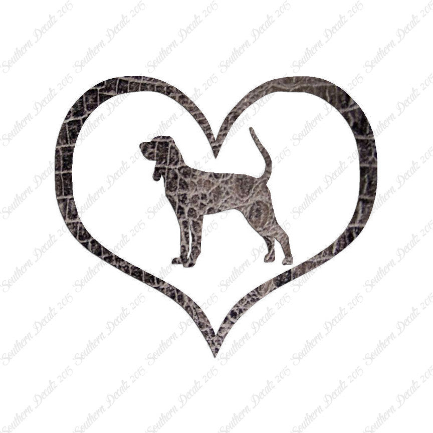 Black & Tan Coonhound Dog Heart Love