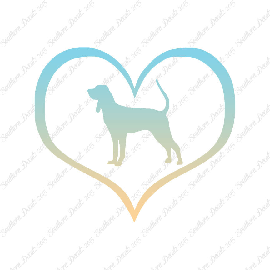 Black & Tan Coonhound Dog Heart Love