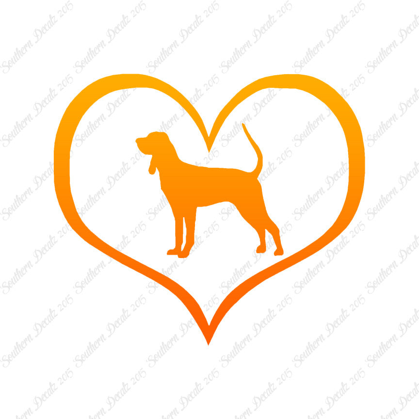 Black & Tan Coonhound Dog Heart Love