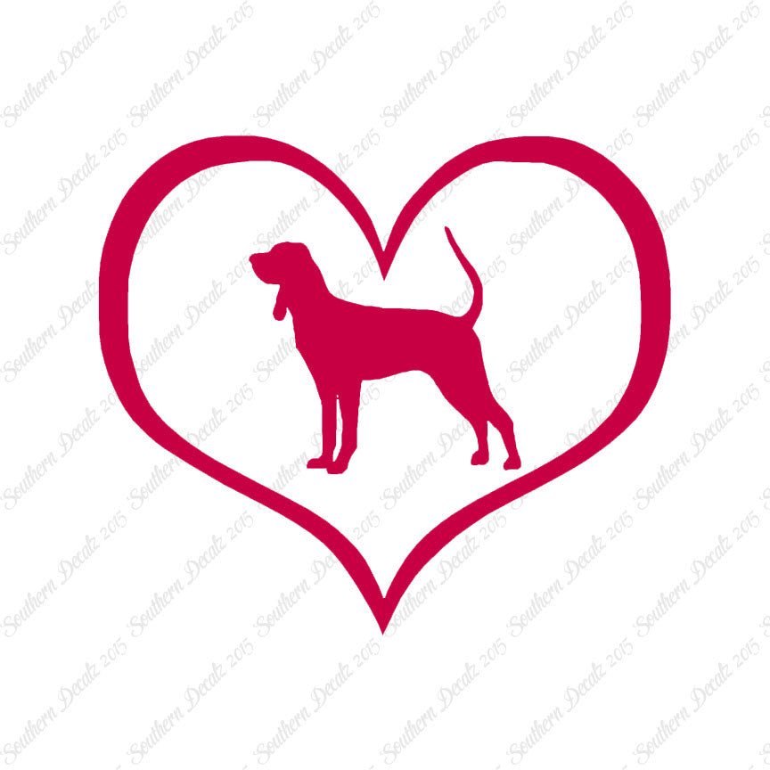 Black & Tan Coonhound Dog Heart Love