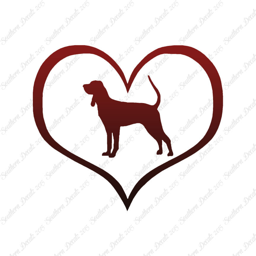 Black & Tan Coonhound Dog Heart Love