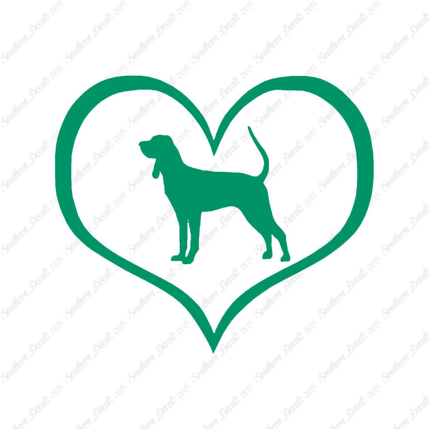 Black & Tan Coonhound Dog Heart Love