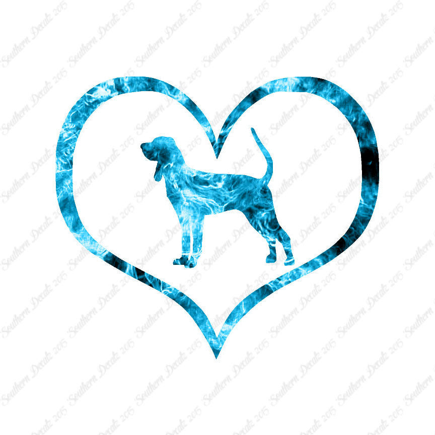 Black & Tan Coonhound Dog Heart Love