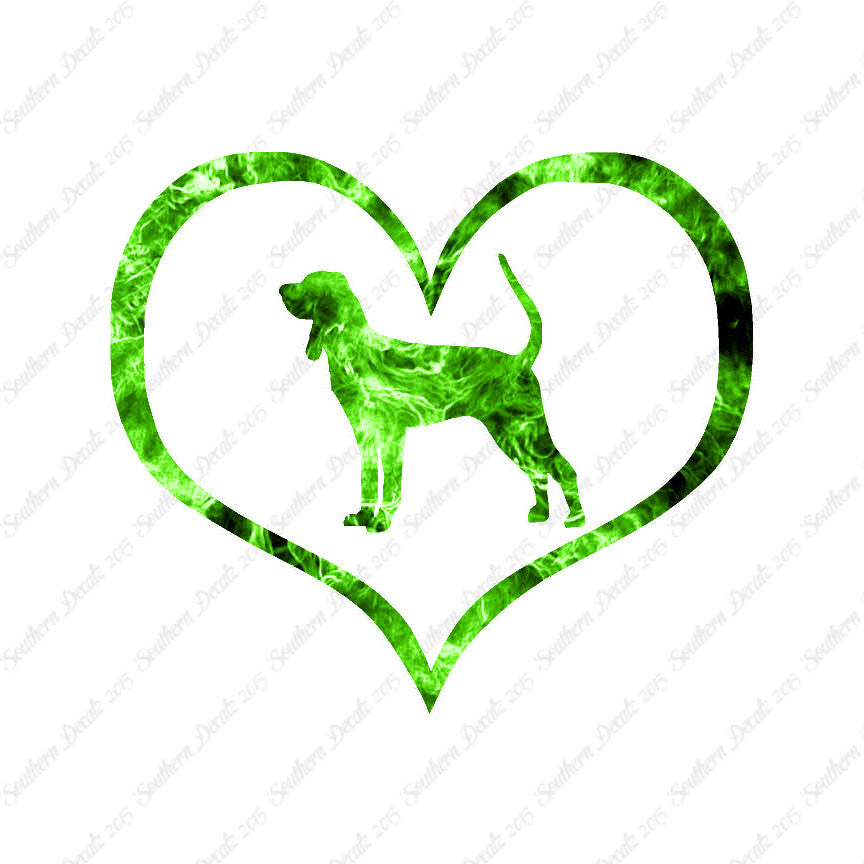 Black & Tan Coonhound Dog Heart Love
