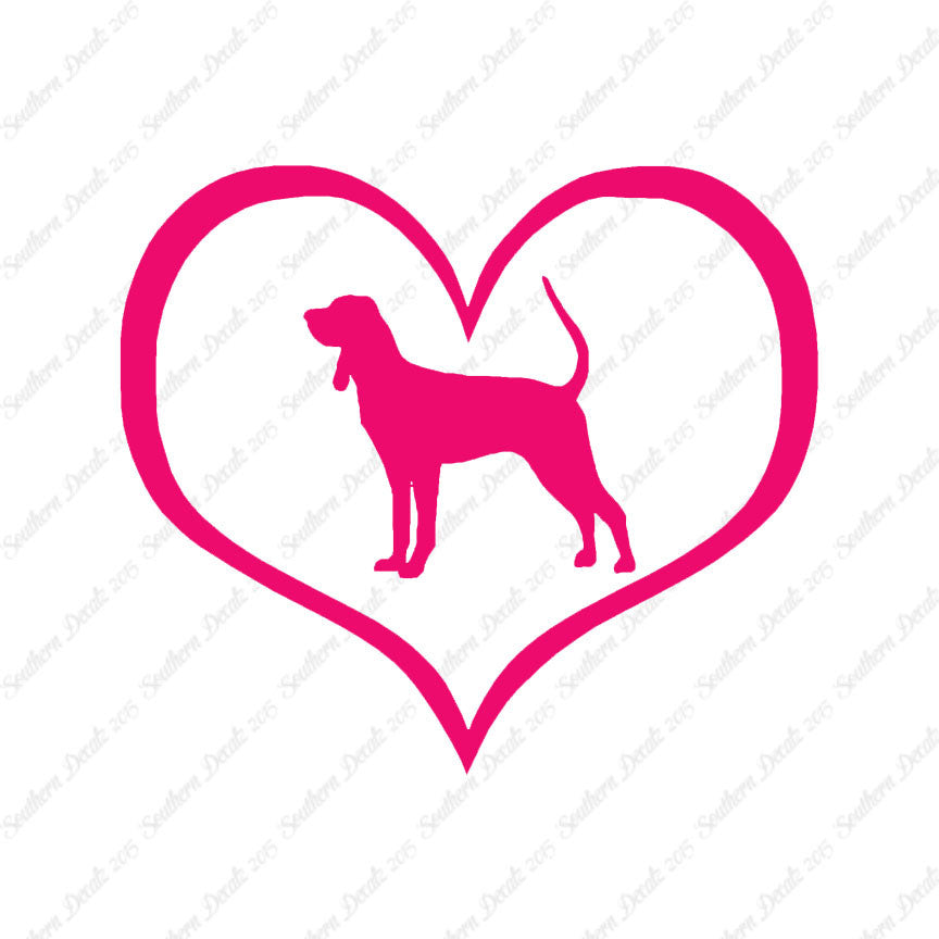 Black & Tan Coonhound Dog Heart Love