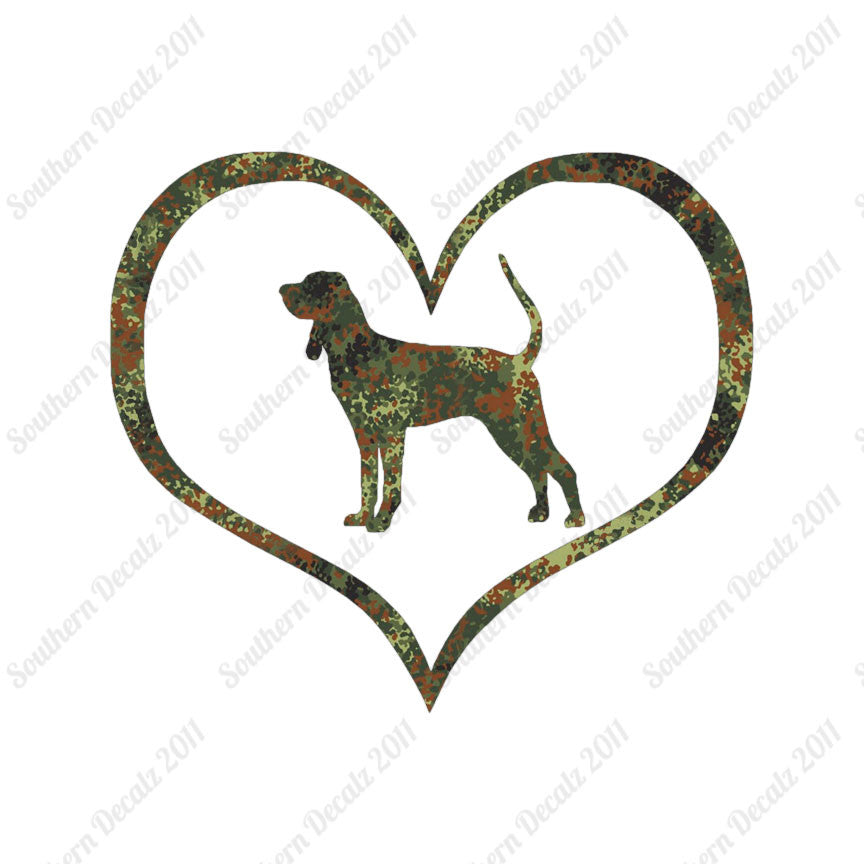 Black & Tan Coonhound Dog Heart Love