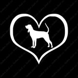 Black & Tan Coonhound Dog Heart Love