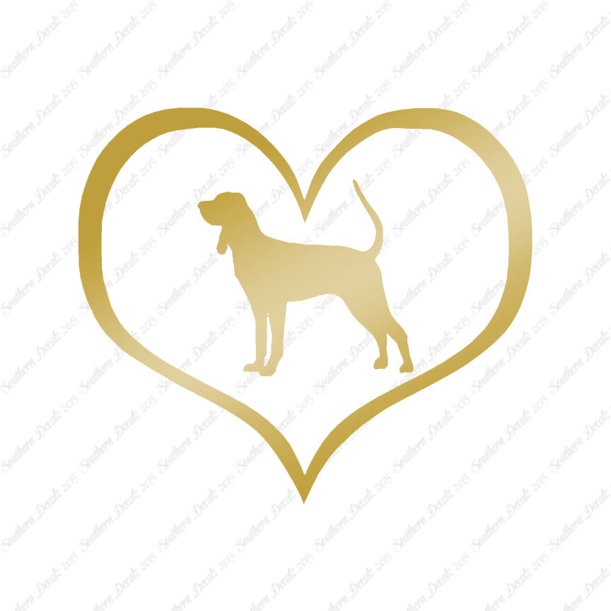 Black & Tan Coonhound Dog Heart Love