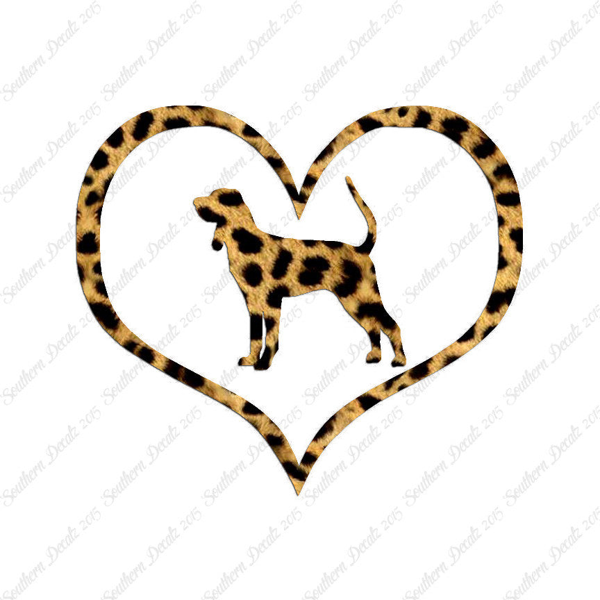 Black & Tan Coonhound Dog Heart Love