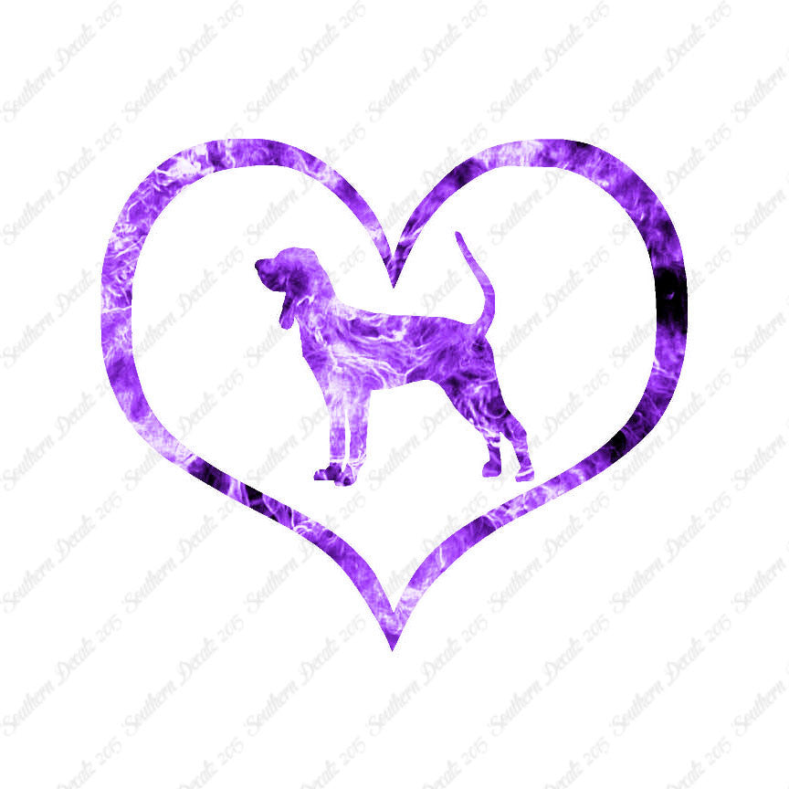 Black & Tan Coonhound Dog Heart Love