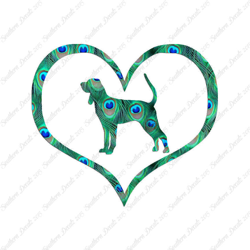 Black & Tan Coonhound Dog Heart Love
