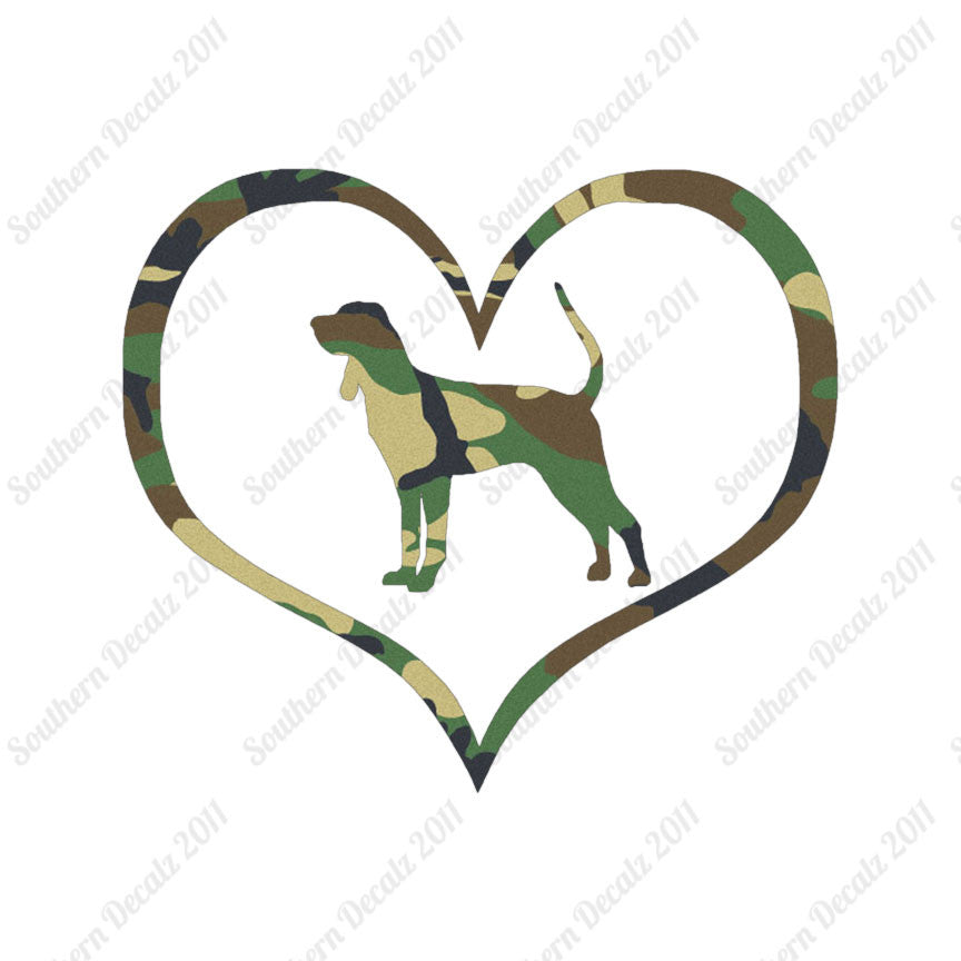 Black & Tan Coonhound Dog Heart Love