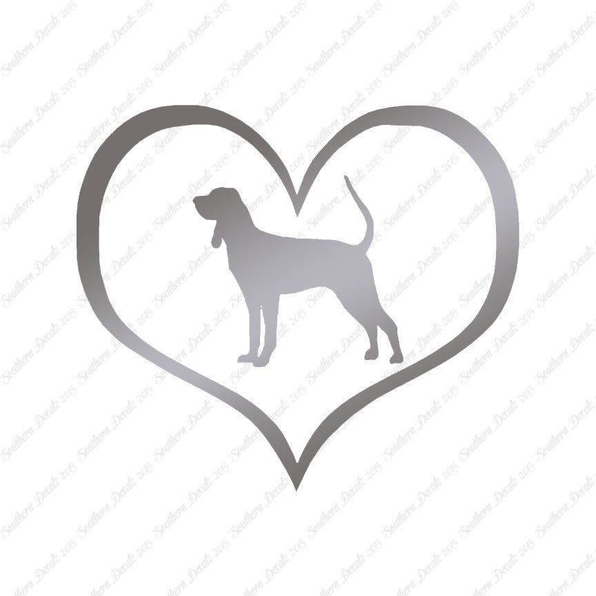 Black & Tan Coonhound Dog Heart Love